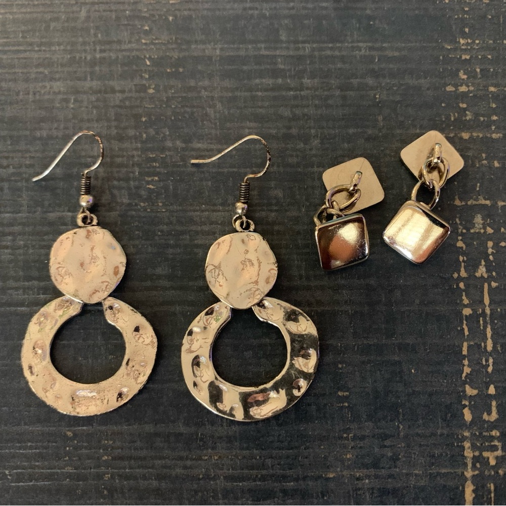 Sterling silver earring and cuff link set